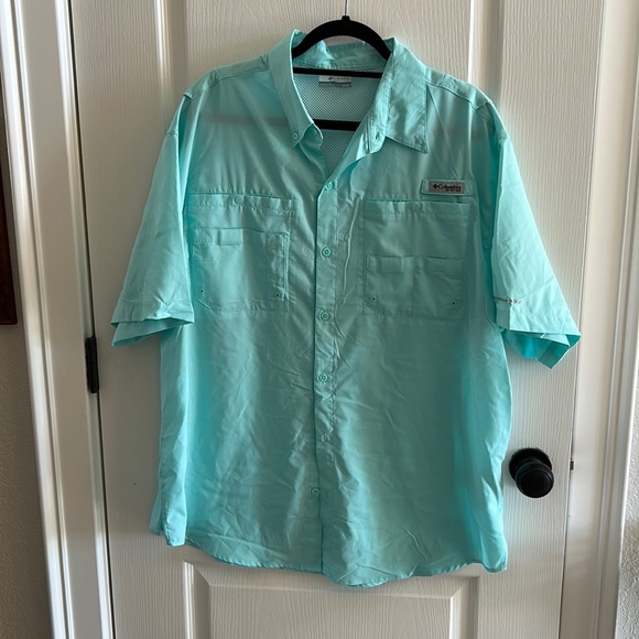 Chemise Columbia PFG Omni-Shade Femme – Manches Longues, Pêche, Taille M, Orange